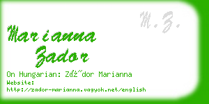 marianna zador business card